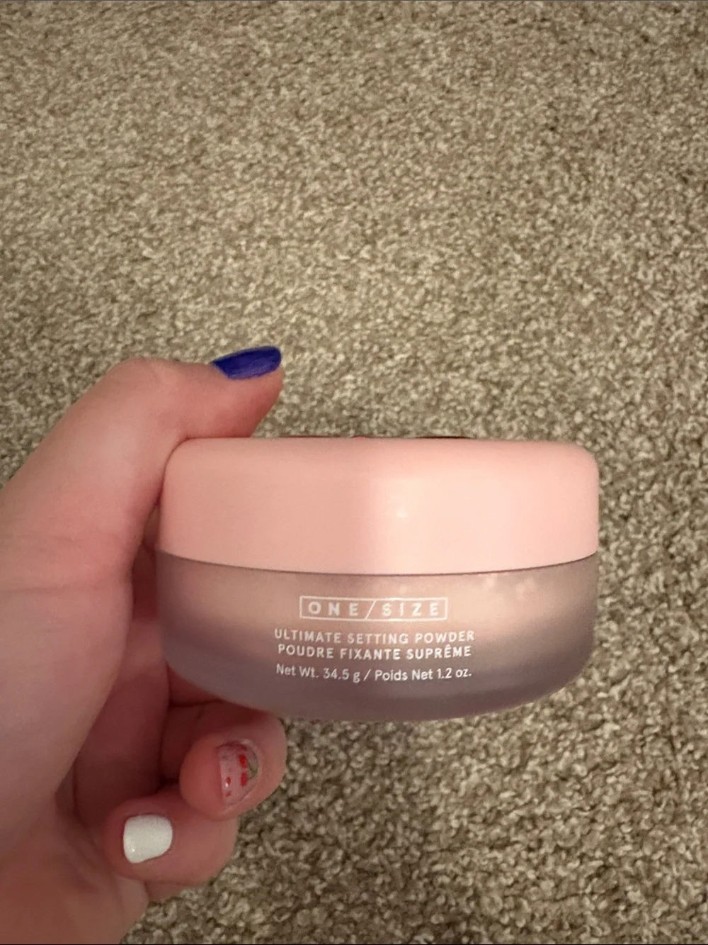 ONE/SIZE Pink Setting Powder Jar with Frosted Base